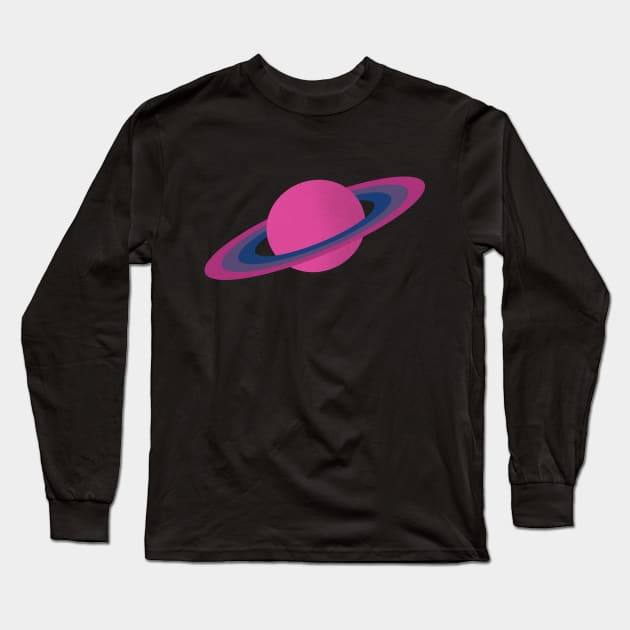 Bi Pride Planet Long Sleeve T-Shirt by lavenderhearts